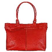 John Lewis Leather Workbag, Red