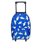 John Lewis Shark Trolley Case, Blue