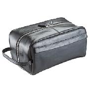 Leather Wash Bag, Black