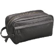 Wash Bag, Brown Leather