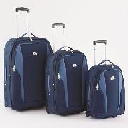 Beverly Hills Polo Club - 3-Piece Navy/Ice-Blue Eva Luggage Set