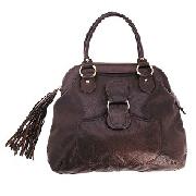 Large Leather Tassle Bag