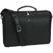 Braun Buffel Uomo Embossed Leather Laptop Briefcase