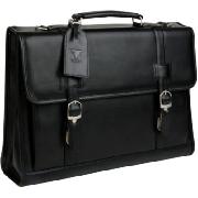 Falcon Flapover Leather Briefcase