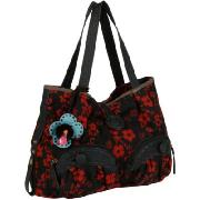 Nica Sally Printed Wool Button Trim Tote Bag