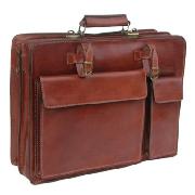 Pellevera Classic Briefcase Hands Newspaper
