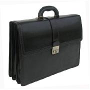Pellevera Leather Triple Gusset Briefcase