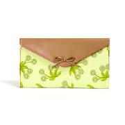 Pink Lining Travel Wallet In Green Daisy