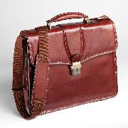 Enzo Rossi Florence Leather Flap Over Ladies Briefcase In Italian Florence Leather