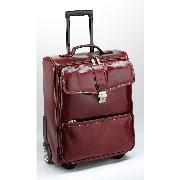 Enzo Rossi Florence Leather Flap Over Trolley Case In Italian Florence Leather