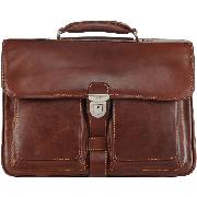 Tony Perotti Vegetale Ladies Leather Briefcase with Front Pockets