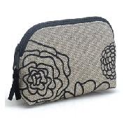 Canvas Floral Print Cosmetics Purse