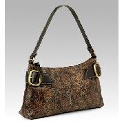 Faux Snakeskin Buckle Bag