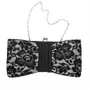 Debut - Black and Ivory Lace Shoulder Bag