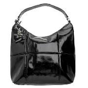 Red Herring - Black Patent Panel Shoulder Bag