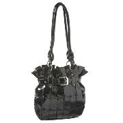 Principles - Black Patent Shoulder Bag