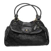 Debenhams Collection - Black Patent Snake Print Scoop Bag