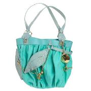 Gem by Bracher Emden - Blue Canvas Bead and Chain Shoulder Bag