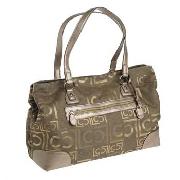 Liz Claiborne - Bronze Coloured Jacquard Tote Bag