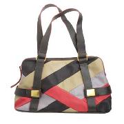 Butterfly by Matthew Williamson - Brown, Cream and Pink Patchwork Shoulder Bag