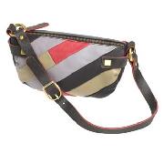 Butterfly by Matthew Williamson - Brown, Cream and Pink Patchwork Small Shoulder Bag