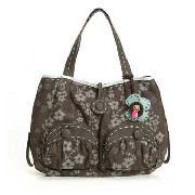 Nica - Brown Floral Print Tote Bag