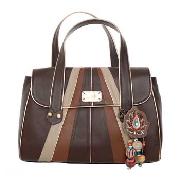 Butterfly by Matthew Williamson - Brown Large Patchwork Panel Shoulder Bag