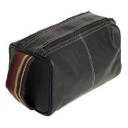 CAD by Cheet - Brown Leather Webbing Wash Bag