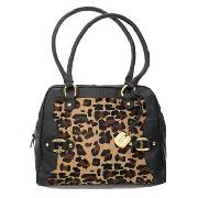 Betty Jackson.Black - Caramel Leopard Print Leather Bag
