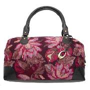 Rocha.John Rocha - Chocolate and Pink Tapestry Weekender Bag