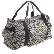 Red Herring - Chocolate Lurex Zebra Print Weekender Bag