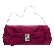Debut - Deep Red Large Bow Crystal Silk Bag