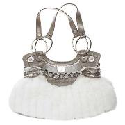 Star by Julien Macdonald - Embellished White Faux Fur Bag