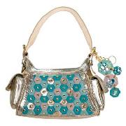 Butterfly by Matthew Williamson - Gold and Turquoise Mini Hexagon Shoulder Bag