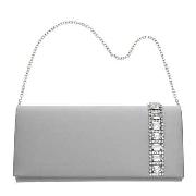 Debut - Grey Crystal Clutch Bag