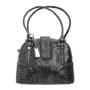 J by Jasper Conran - Grey Patent Snake Print Shoulder Bag