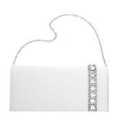 Debut - Ivory Crystal Bling Clutch Bag