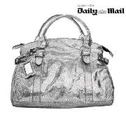 Red Herring - Mirrored Silver Faux Snake Bag