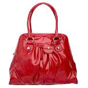 Red Herring - Red Patent Gathered Dome Tote Bag
