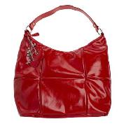 Red Herring - Red Patent Panel Slouch Bag