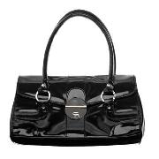 Red Herring - Shiny Black Shoulder Bag