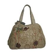 Nica - Taupe Embossed Bowling Bag