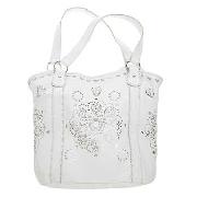 Red Herring - White and Silver Coloured Heart Cut Out Shopper