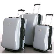 Next - Silver Curved Expander Three Piece Trolley Case Set