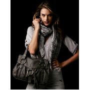 Next - Grey Washed Leather Rings Underarm Bag